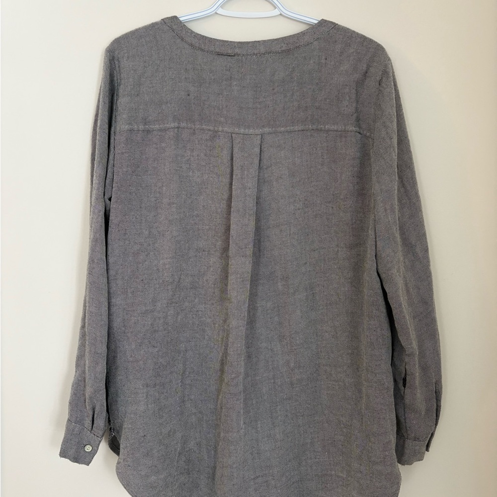 Anthropologie Jane and Delancey Charcoal Long Sleeve Tunic Blouse - Picture 4 of 5